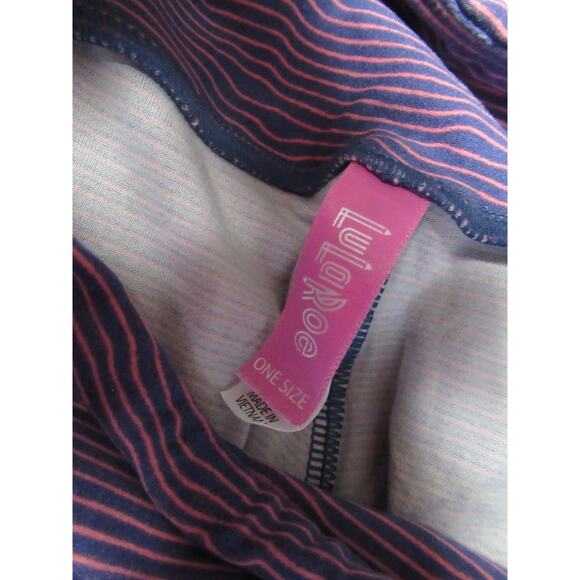 Pair of LuLaRoe Purple Pooh Bear and striped leggings - Picture 7 of 7